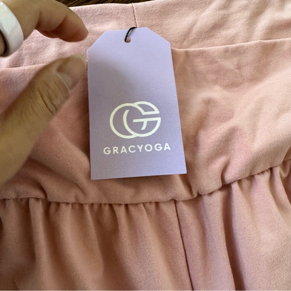 New XXL Gracyoga blush pink High Waisted Wide Leg Casual Flowy Yoga Pants - Picture 8 of 15